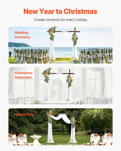 Artificial Wedding Arch Flowers Kit Yellow With 2 Pcs Flowers 1 Pcs Drapes