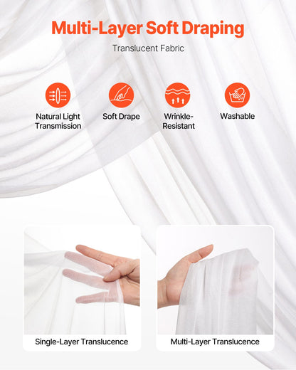 Künstlicher Hochzeitsbogen Blumen Set Weiß mit 2 Stück Blumen 2 Stück Vorhänge