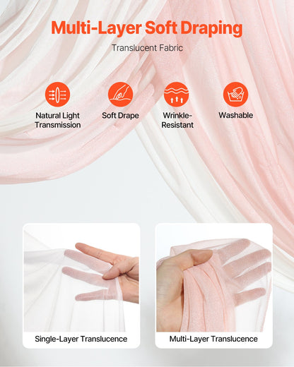 Konstgjorda Bröllopsbåge Blommor Kit Rosa Med 2 st Blommor 2 st Draperier