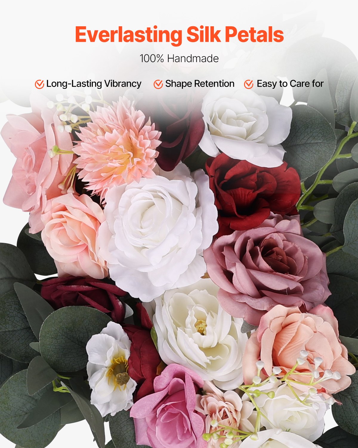 Konstgjorda Bröllopsbåge Blommor Kit Rosa Med 2 st Blommor 2 st Draperier