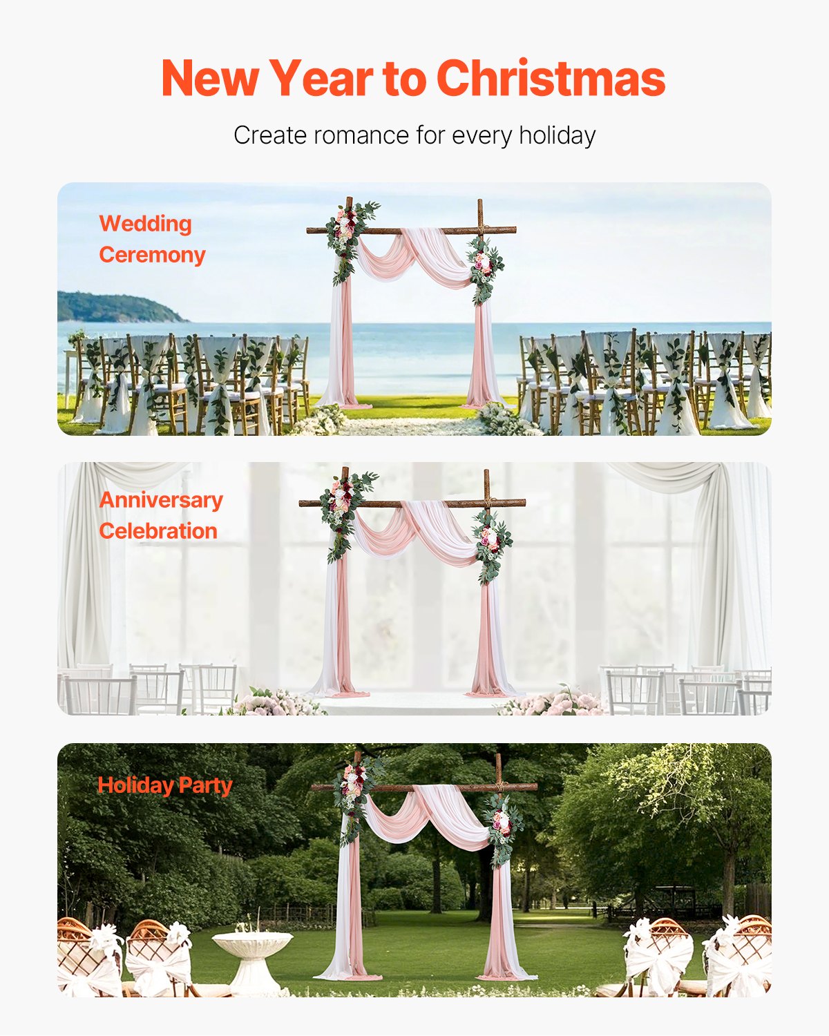 Konstgjorda Bröllopsbåge Blommor Kit Rosa Med 2 st Blommor 2 st Draperier