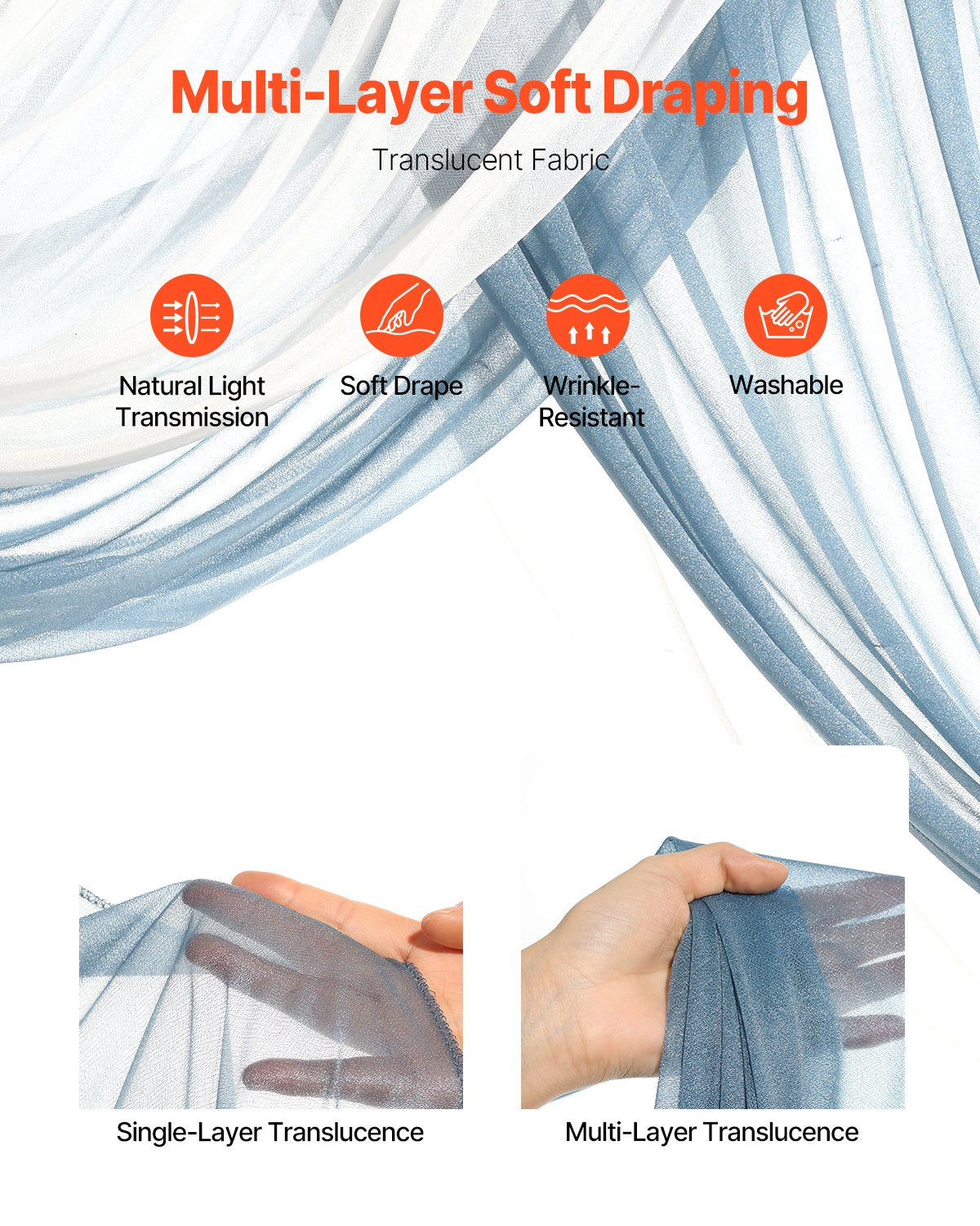 Künstlicher Hochzeitsbogen Blumen Set Blau mit 2 Stück Blumen 2 Stück Vorhänge