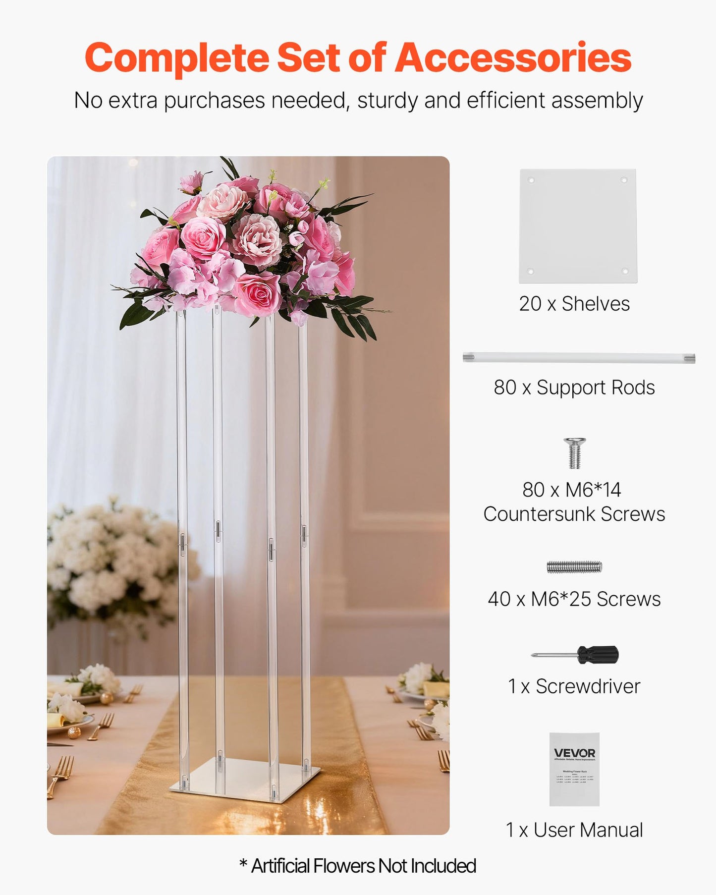 Wedding Flower Stand, 10PCS 31.5-inch Column Flower Stand, Floral Stands with Acrylic Laminate, Cylindrical Cubic Floral Display Rack for Wedding, Party, Birthday, Home, Centerpiece Stands
