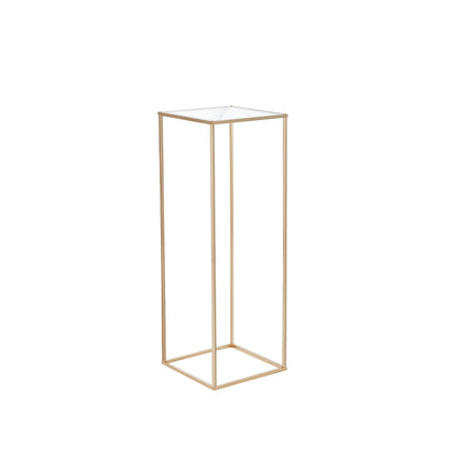 10 Stück 80 cm hoher Blumenständer für Hochzeiten, mit Acryllaminat, geometrischer Mittelstückständer aus Metall mit Vasensäule, rechteckiger Blumenständer in Gold für Veranstaltungsempfänge, Partydekoration