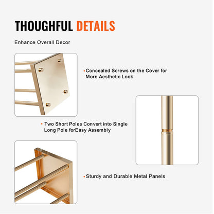 4PCS Gold Metal Column Wedding Flower Stand, 31.5inch High With Metal Laminate, Vase Geometric Centerpiece Stands, Cylindrical Floral Display Rack for Events Reception, Party Road Leads