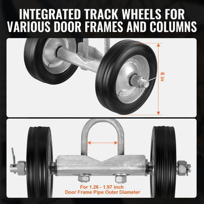 Sliding Gate Kit 6” Heavy Duty rullande hårdvara för dörr 600 lbs last