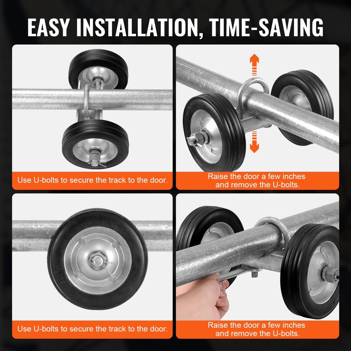 Sliding Gate Kit 6” Heavy Duty rullande hårdvara för dörr 600 lbs last