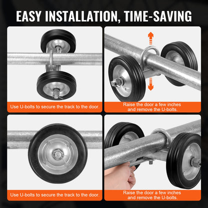 Sliding Gate Kit 6” Heavy Duty rullande hårdvara för dörr 600 lbs last