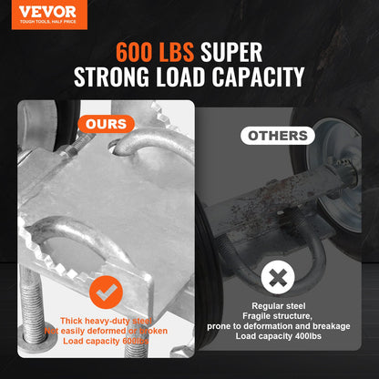 Schiebetor-Bausatz, 6 Zoll, verstellbar, robuste Rollbeschläge, Tragkraft 600 lbs