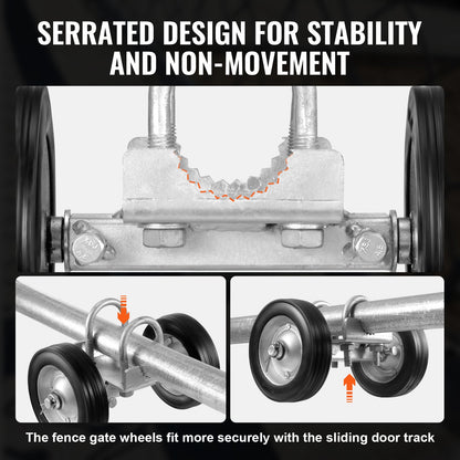 Schiebetor-Bausatz, 6 Zoll, verstellbar, robuste Rollbeschläge, Tragkraft 600 lbs