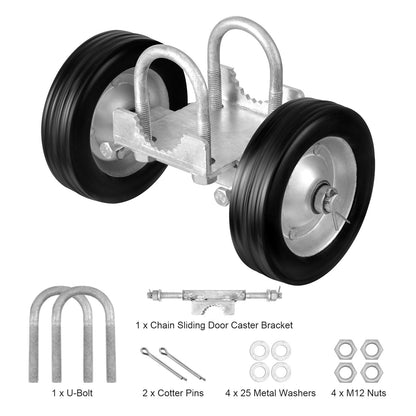 Schiebetor-Bausatz, 6 Zoll, verstellbar, robuste Rollbeschläge, Tragkraft 600 lbs