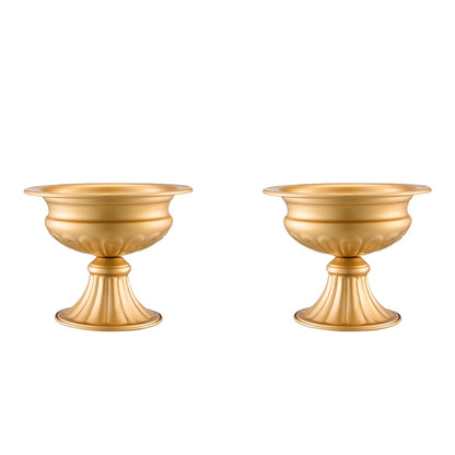 10 STÜCKE 16 cm/6,3 ”Hochzeitsblumenvase Metall Gold Blumenständer für den Tisch