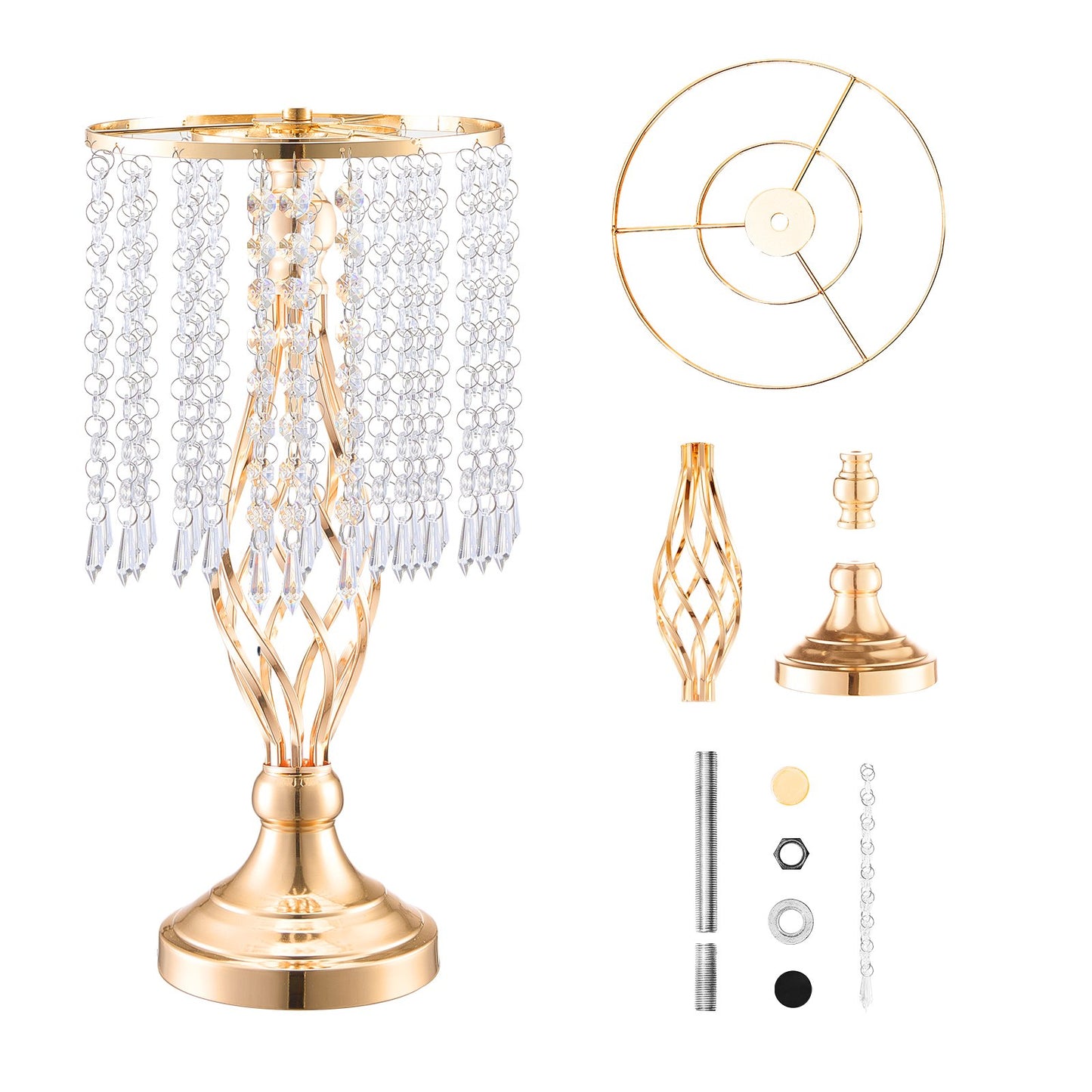 20 STK 43cm/16,9” hög kristall bröllopsblomstervas för festdekoration