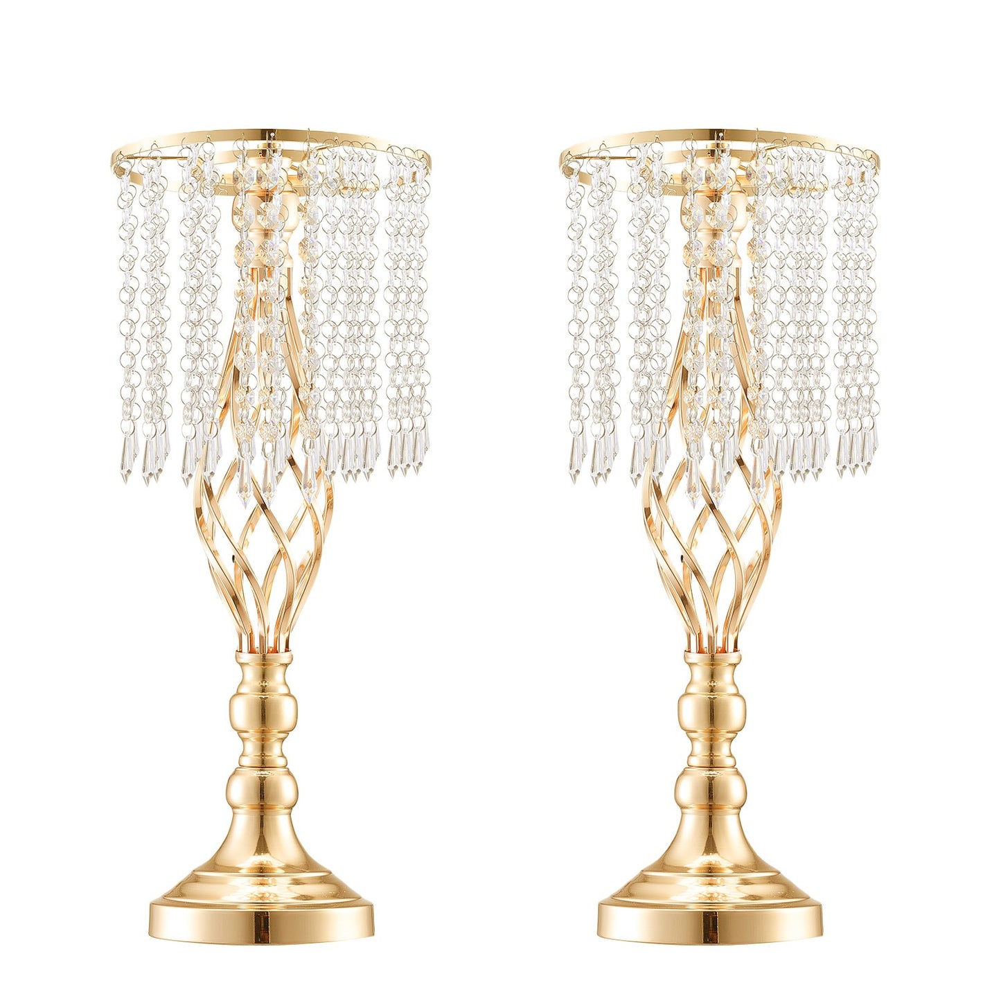 12 STÜCKE 49 cm/19,3 ”Große Kristall Blume Stand Vase für Party Dekoration