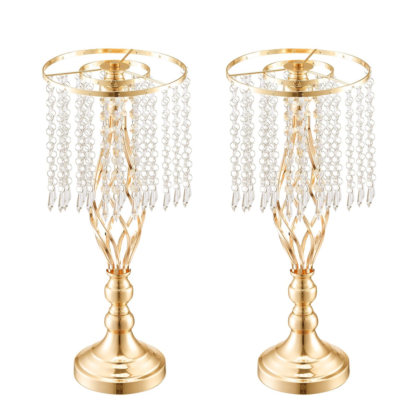 12 STÜCKE 49 cm/19,3 ”Große Kristall Blume Stand Vase für Party Dekoration