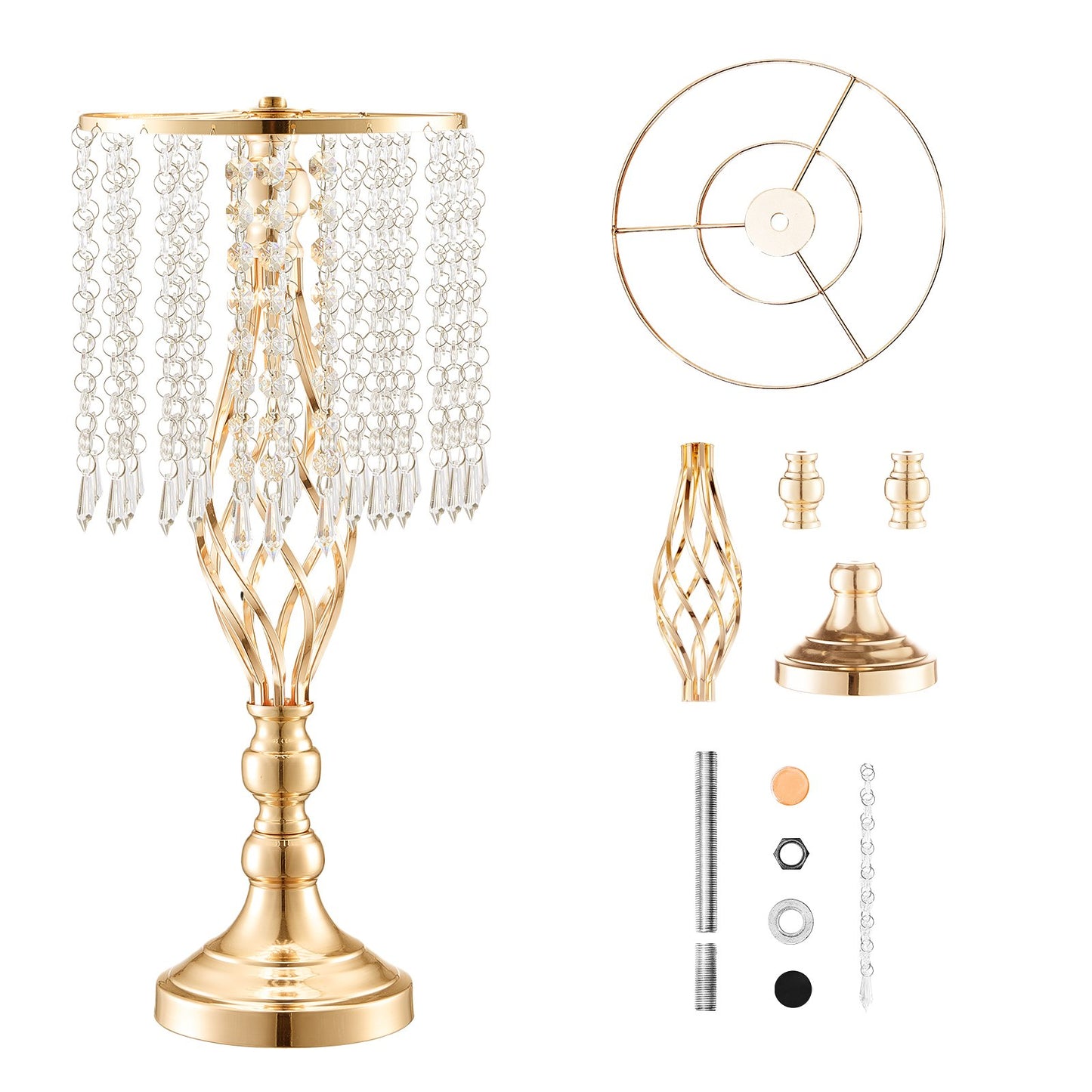 12 STÜCKE 49 cm/19,3 ”Große Kristall Blume Stand Vase für Party Dekoration