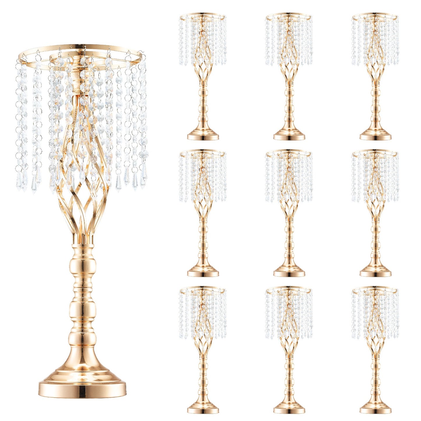 10 STÜCKE 55 cm/21,65 ”Hoch Kristall Hochzeit Blume Stehen Vase für Party Dekoration