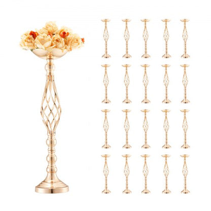 20PCS 58cm/22.83” Tall Wedding Flower Vase, Metal Wedding Centerpiece, Gold Floral Arrangement Stand Display Rack for Tables Wedding Dinner Party, Anniversary Ceremony Birthday Event Decor