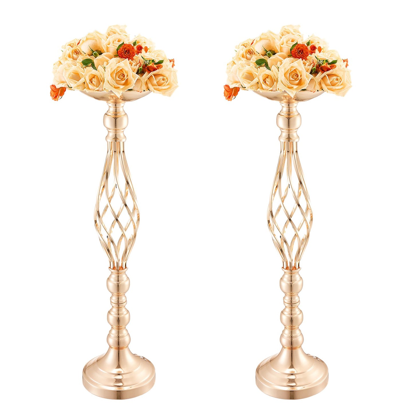 20PCS 58cm/22.83” Wedding Flower Vase Metal Gold Flower Stand for Table