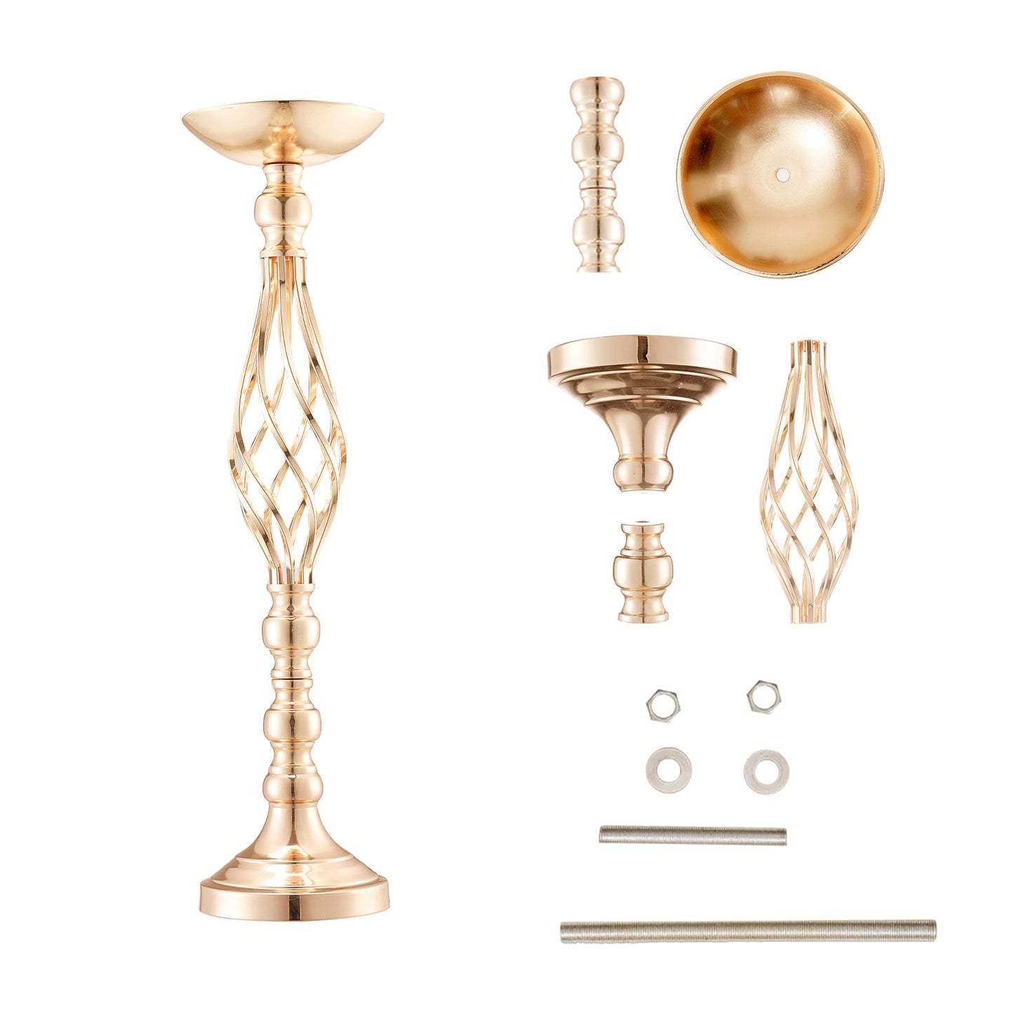 20PCS 58cm/22.83” Wedding Flower Vase Metal Gold Flower Stand for Table