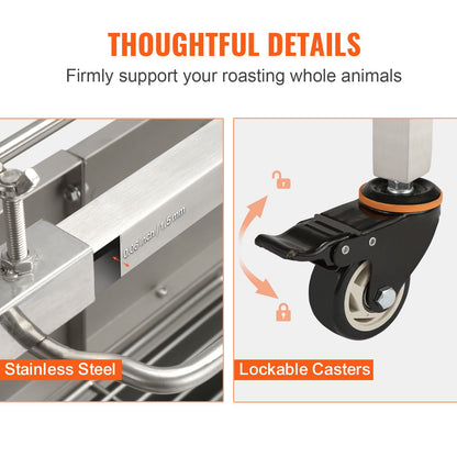 Roaster Spit Rotisserie BBQ Grill Hel Gris Lamm Kyckling Stek 50W 90LBS