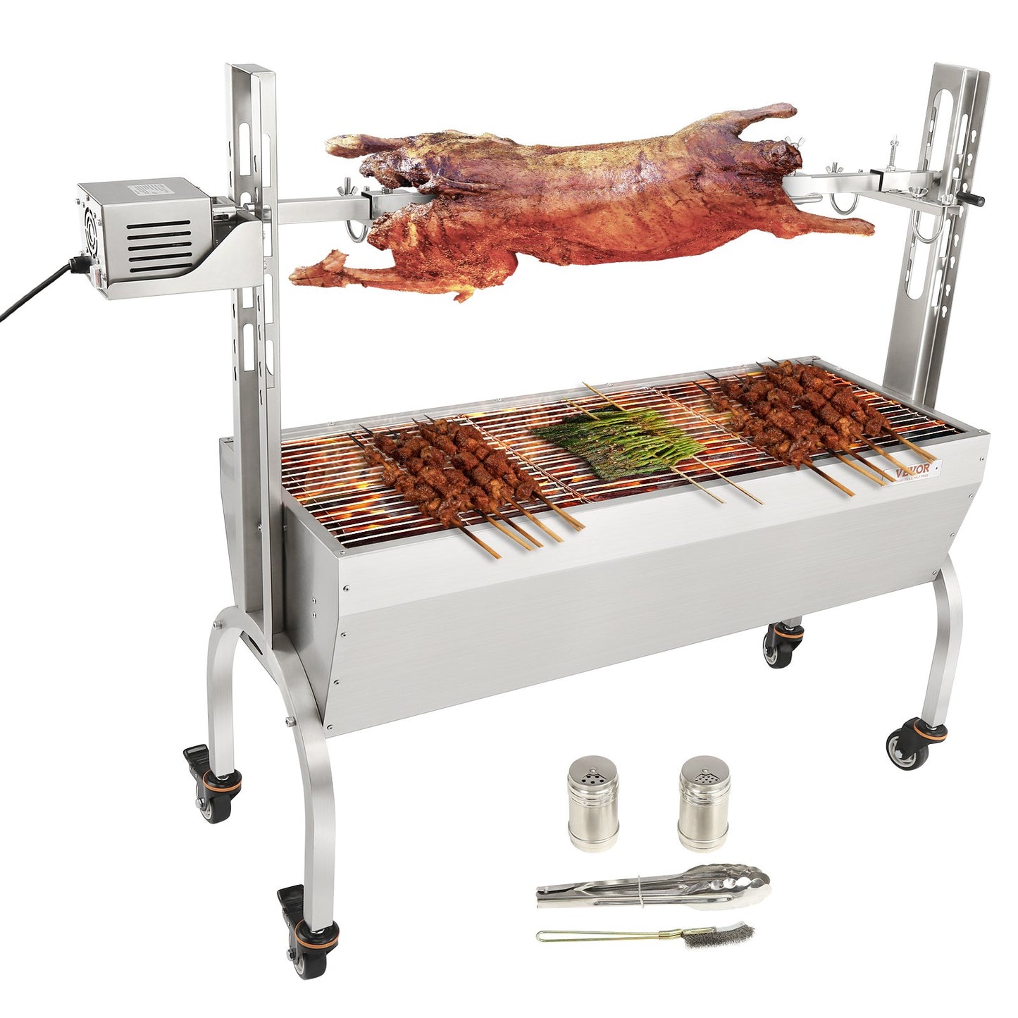 Roaster Spit Rotisserie BBQ Grill Hel Gris Lamm Kyckling Stek 50W 90LBS