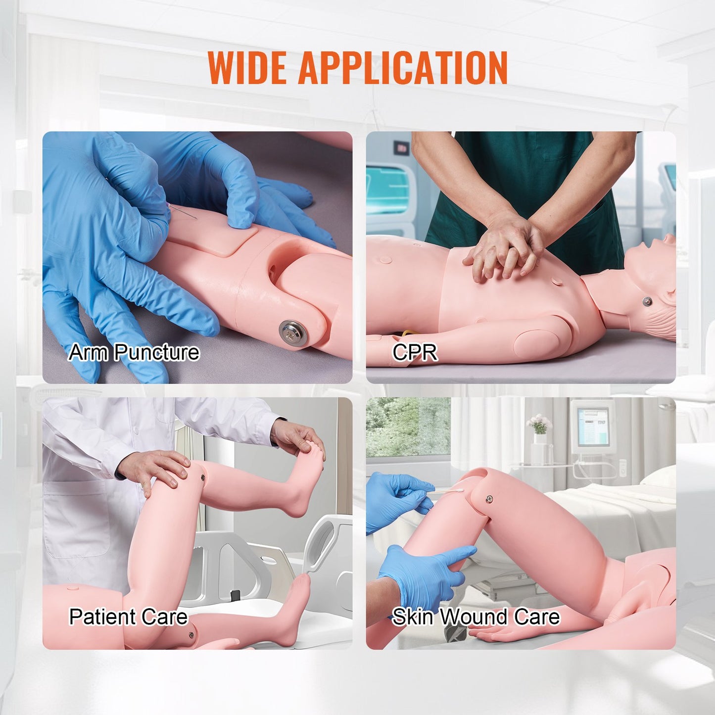 Nursing Training Manikin, Life-Size Male Demonstration Human Manikin for Nursing Training, Multifunctional Education Teaching Model Accessories, Anatomical Mannequin Body Care Simulator Model