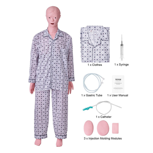 Nursing Training Manikin, Life-Size Male Demonstration Human Manikin for Nursing Training, Multifunctional Education Teaching Model Accessories, Anatomical Mannequin Body Care Simulator Model