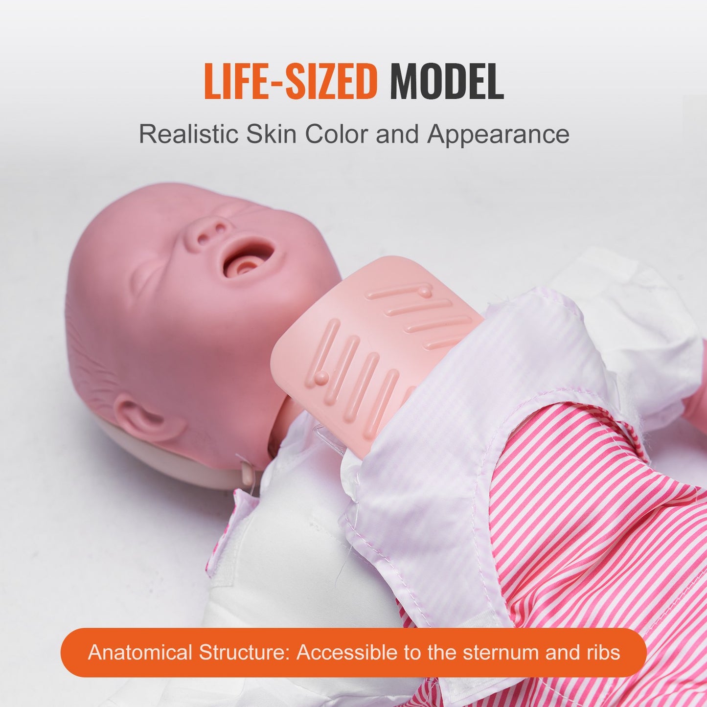Infant CPR Training Manikin, Heimlich Maneuver and Cardiopulmonary Resuscitation (CPR), Infant Airway Obstruction Training Manikin, Baby Heart Attack Model for Training