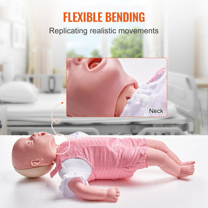 Infant CPR Training Manikin, Heimlich Maneuver and Cardiopulmonary Resuscitation (CPR), Infant Airway Obstruction Training Manikin, Baby Heart Attack Model for Training
