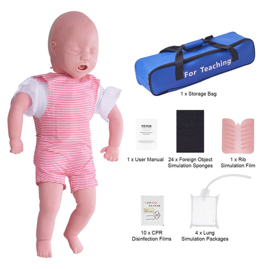 Infant CPR Training Manikin, Heimlich Maneuver and Cardiopulmonary Resuscitation (CPR), Infant Airway Obstruction Training Manikin, Baby Heart Attack Model for Training