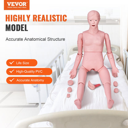 Nursing Training Manikin, Female Human Manikin Demonstration for Nursing Training, Multifunctional Education Teaching Model Accessories, Anatomical Mannequin Body Care Simulator Model