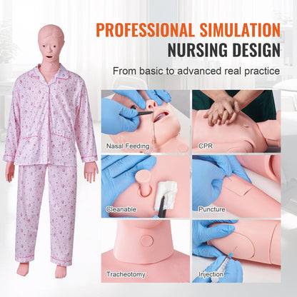 Nursing Training Manikin, Female Human Manikin Demonstration for Nursing Training, Multifunctional Education Teaching Model Accessories, Anatomical Mannequin Body Care Simulator Model