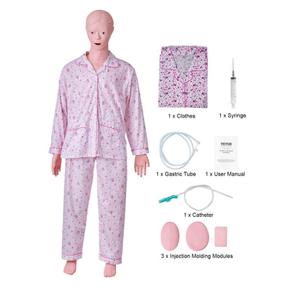 Nursing Training Manikin, Female Human Manikin Demonstration for Nursing Training, Multifunctional Education Teaching Model Accessories, Anatomical Mannequin Body Care Simulator Model
