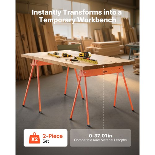 Sägeböcke 2er-Pack Werkbank Heavy Duty 310 kg Kapazität für Holzbearbeitung | EU