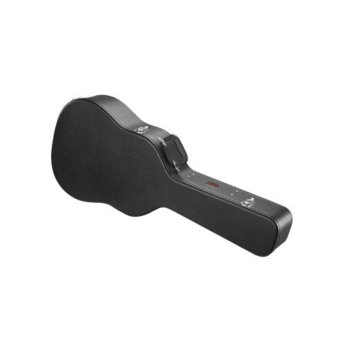 Acoustic Guitar Hard Case, 43.31 in Gourd-Shaped Guitar Hard Case, With Lock Latch Key Handle, PVC Padding Soft Lining Water-Resistant Hard Shell Guitar Case, for 39-41 in Acoustic Guitar, Black