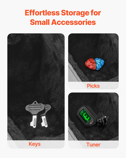 Akustikgitarren-Hartschalenkoffer 110 cm mit Schloss und Schlüsseln für Akustikgitarre