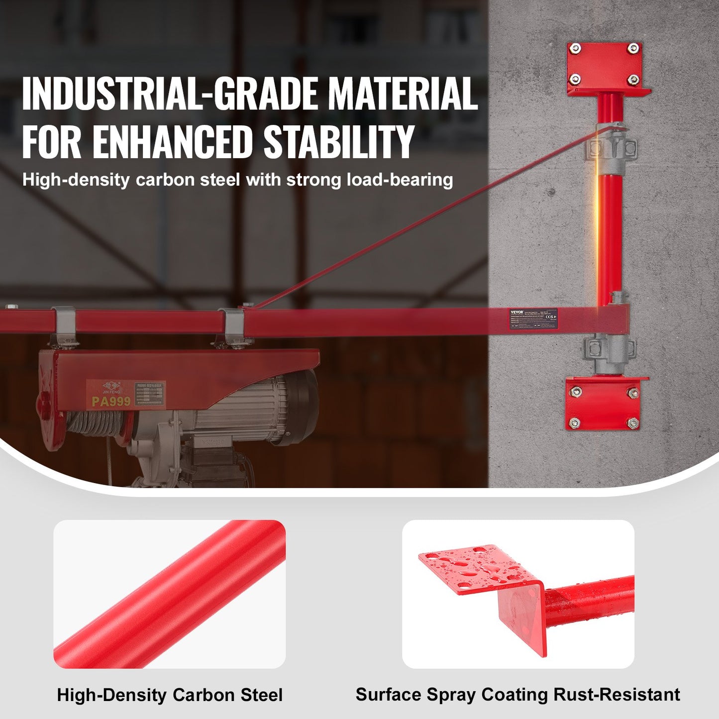 Elektrisk lyftstolpe, 1000 kg Max lastkapacitet, Elektrisk hisshållare, kolstållyftram, ställningsmonterad lyftstolpe, vinschlyftstolpe för lyft, verkstad, garage