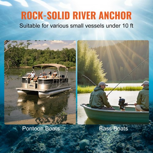 River Anchor 12 LBS Båtankare Gjutjärn Svart vinylbelagd med bygel |  EU