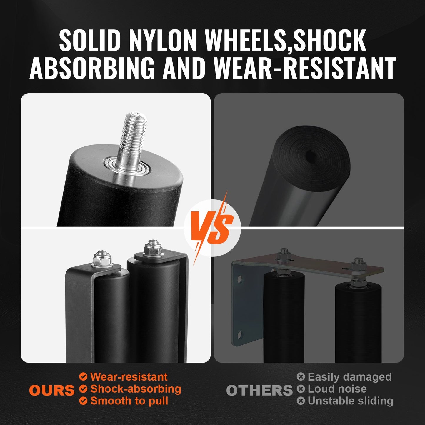 Sliding Gate Kit 6” Rolling Hardware C-typ fäste för Connect Tracks