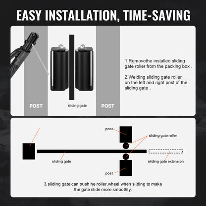 Sliding Gate Kit 6” Rolling Hardware C-typ fäste för Connect Tracks