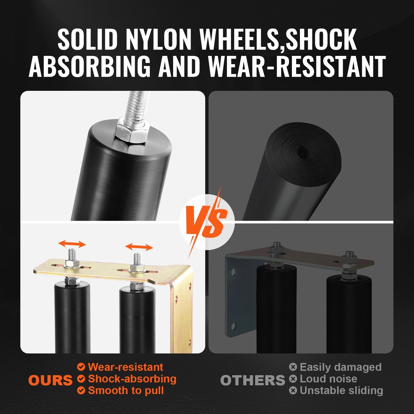 Schiebetor-Set, 6-Zoll-Rollbeschläge mit L-Halterung, verstellbar für die Tür