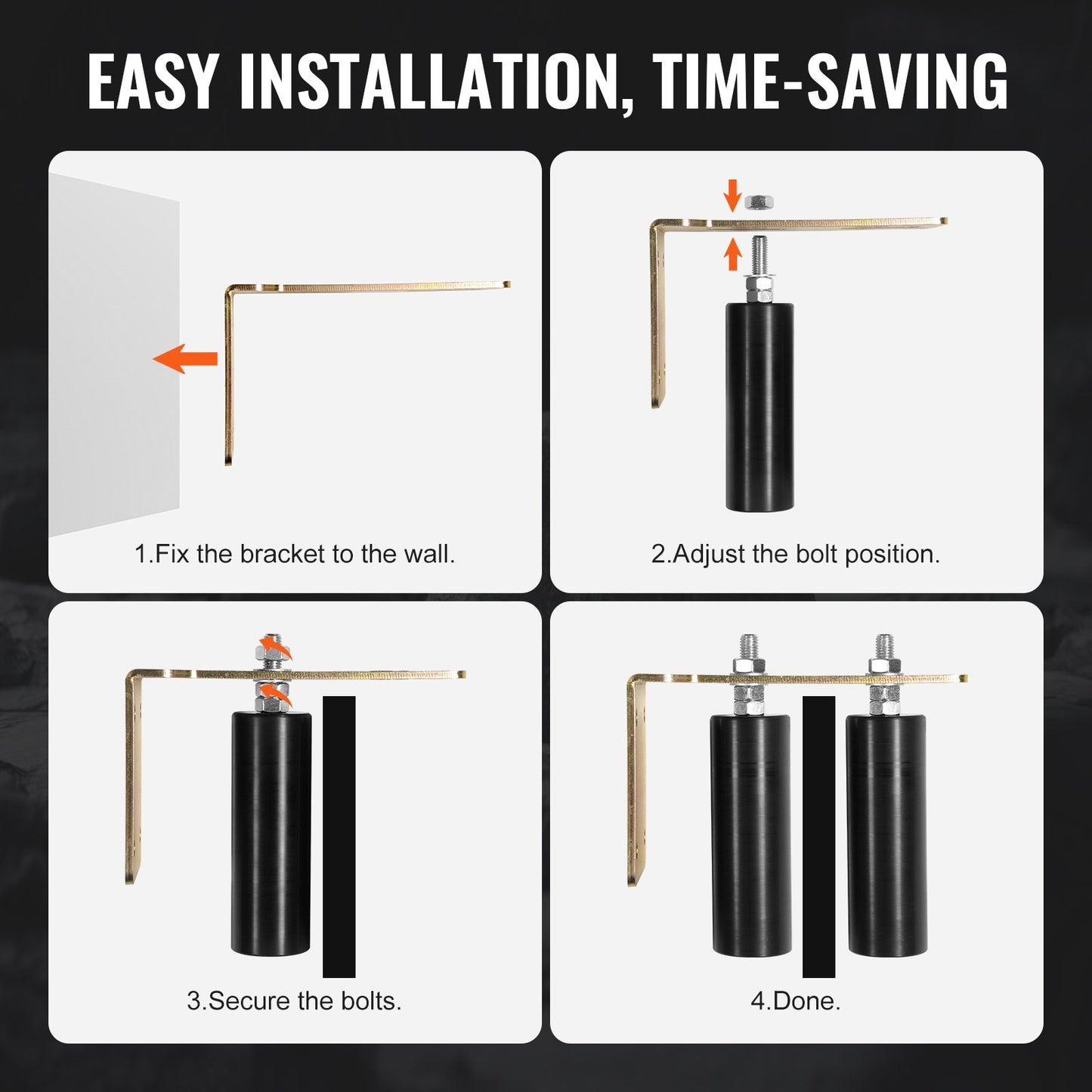 Schiebetor-Set, 6-Zoll-Rollbeschläge mit L-Halterung, verstellbar für die Tür