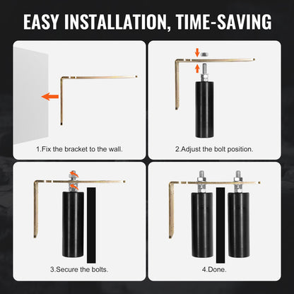 Schiebetor-Set, 6-Zoll-Rollbeschläge mit L-Halterung, verstellbar für die Tür