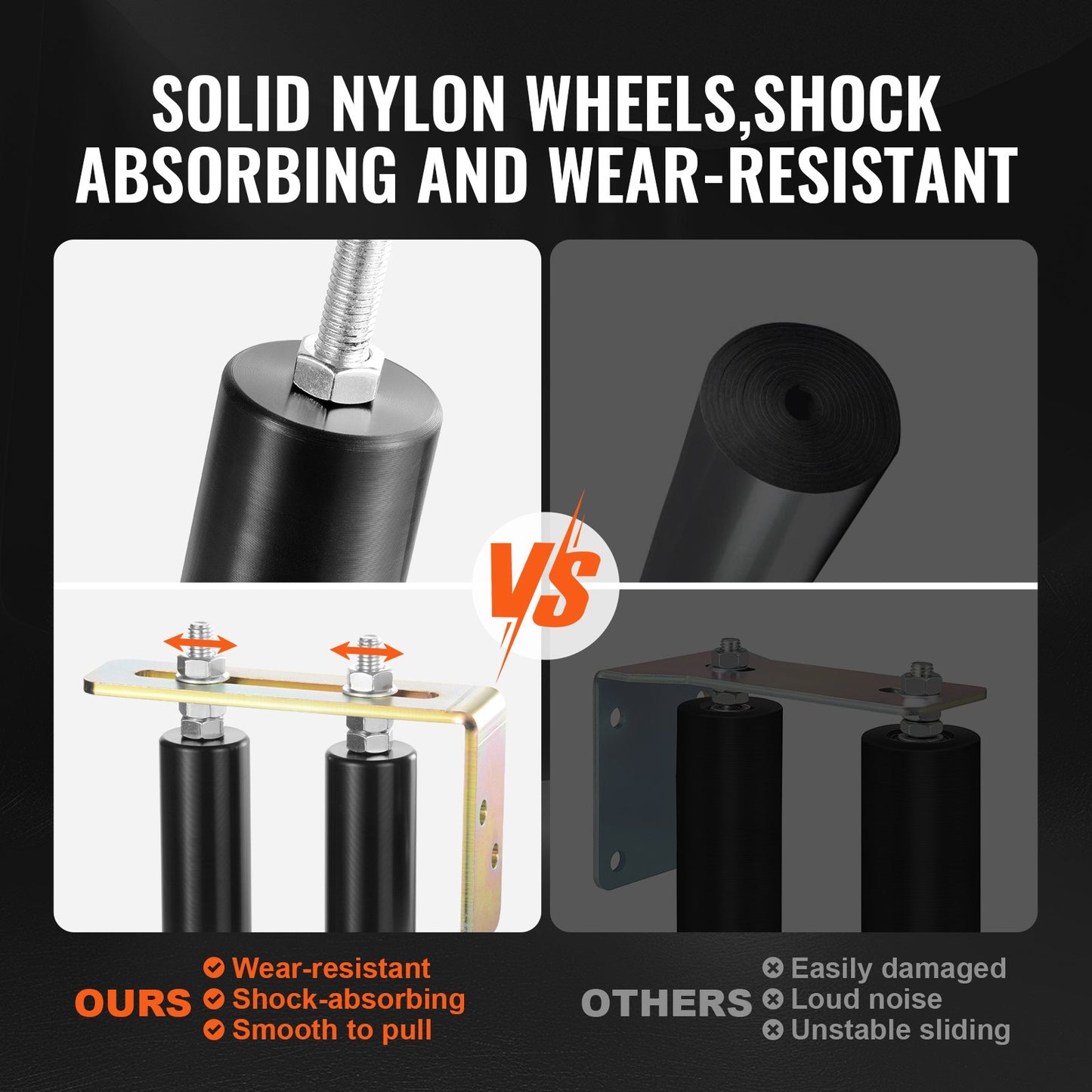 Schiebetor-Bausatz, 6-Zoll-Rollbeschläge mit L-Winkel