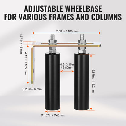 Schiebetor-Bausatz, 6-Zoll-Rollbeschläge mit L-Winkel