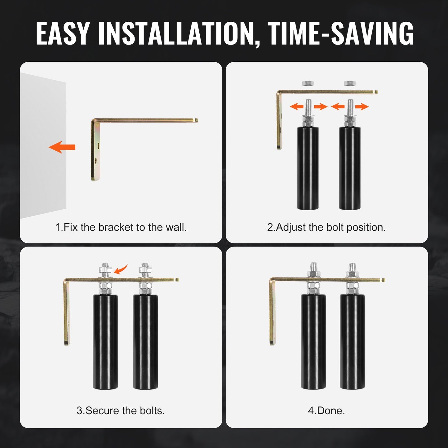 Schiebetor-Bausatz, 6-Zoll-Rollbeschläge mit L-Winkel