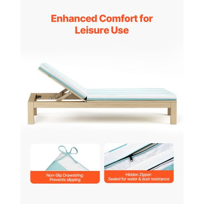 Set med 2 dynor till schäslong utomhus, vattentäta, 200 x 60 cm |  EU