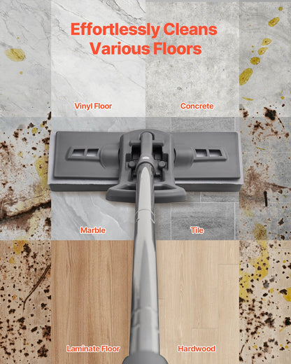 Sponge Mop Replacement, 2-Piece, High Density Wider PU Sponge Mop Head Replacement with Hook & Loop, High Absorbency Head Replacement for DS1362 Sponge Mop, Fit for Various Floors