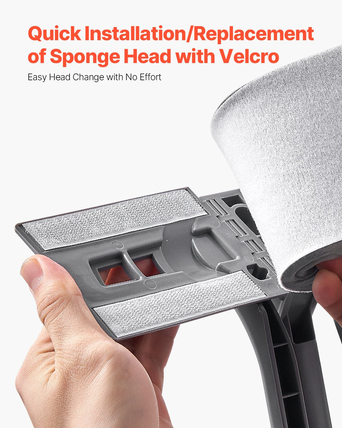 Sponge Mop Replacement, 2-Piece, High Density Wider PU Sponge Mop Head Replacement with Hook & Loop, High Absorbency Head Replacement for DS1362 Sponge Mop, Fit for Various Floors